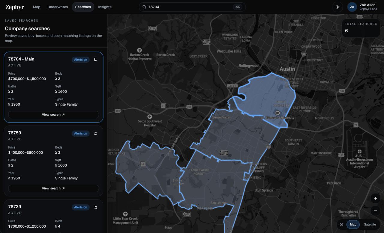 Saved search view in Zephyr